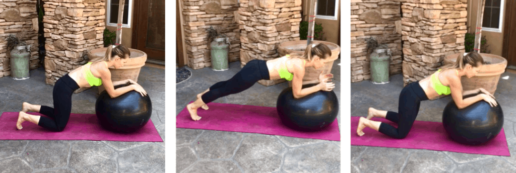 Exercises To Tighten Your Tummy postpartum. stability ball plank