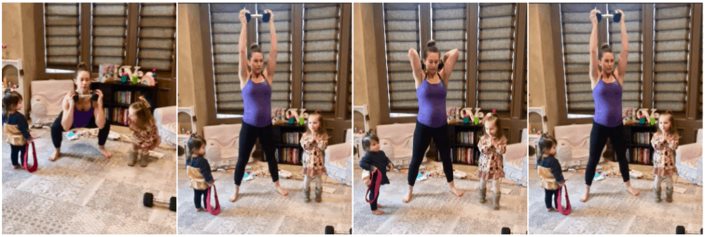 Prenatal Home Exercise- Squat Press Tricep Extension