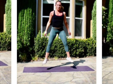 Home HIIT workout jump squats