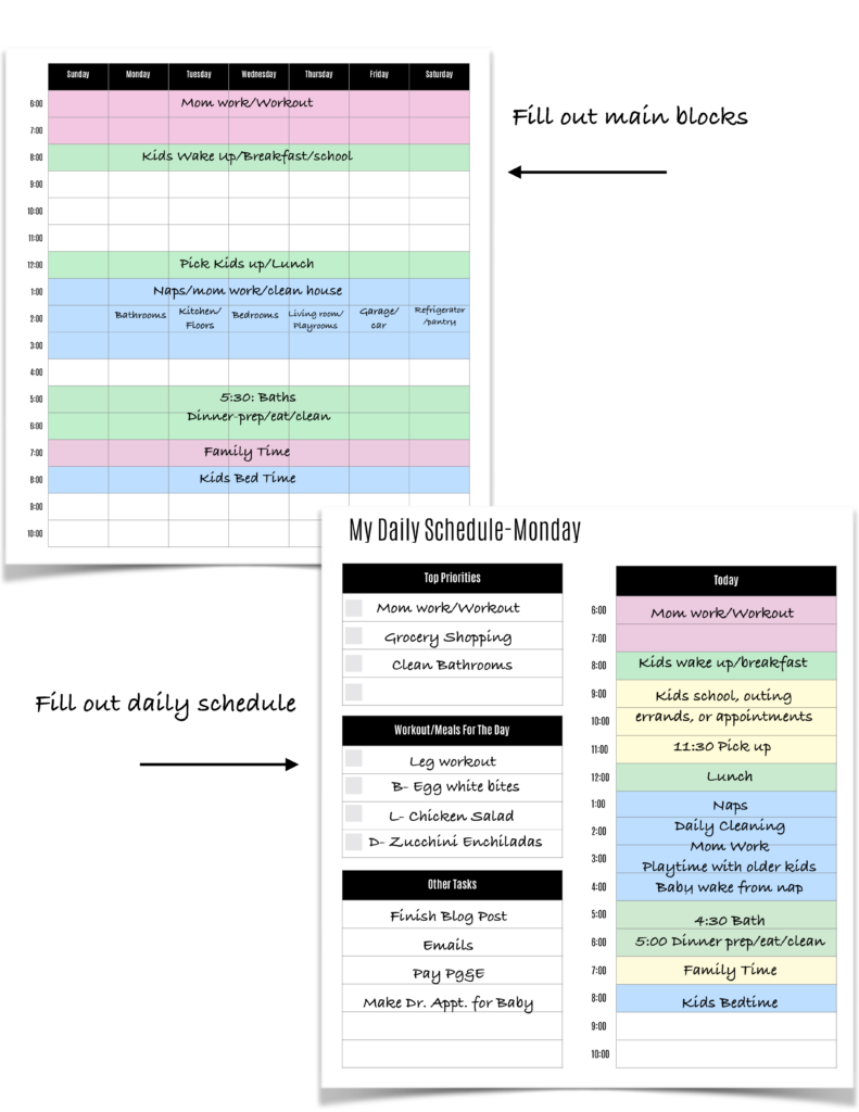 example stay at home mom schedule 