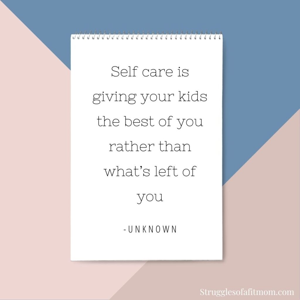 strong mom quote about the importance of self care for moms