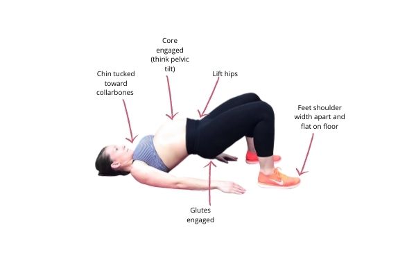 pregnant mom doing a glute bridge exercise 