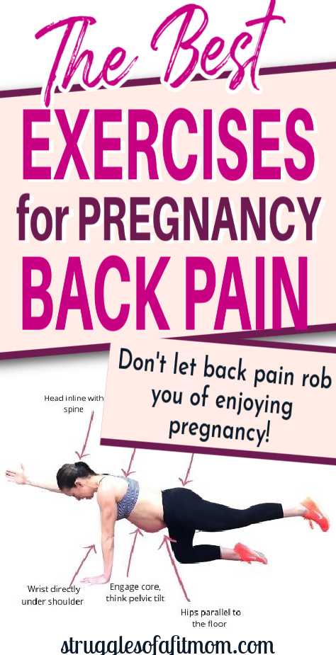 Picture of mom doing exercise during pregnancy for back pain relief 