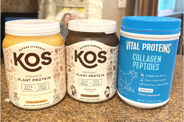 a picture of three different plant based protein powders that are safe during pregnancy