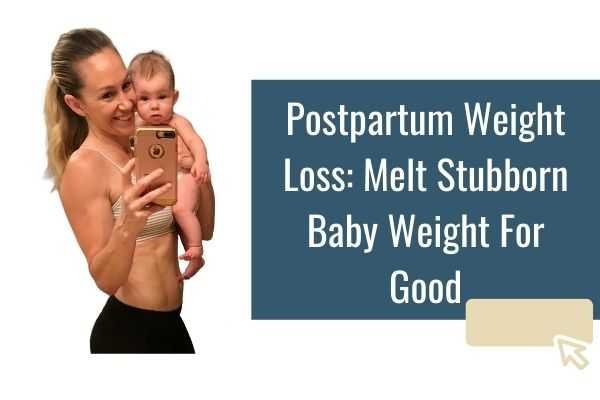 Fit mom in a sports bra and black pants taking a picture of herself holding her newborn baby girl