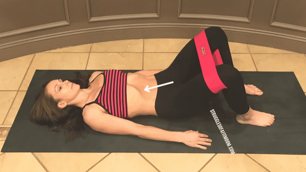 Supine position with knees bent and flared ribcage